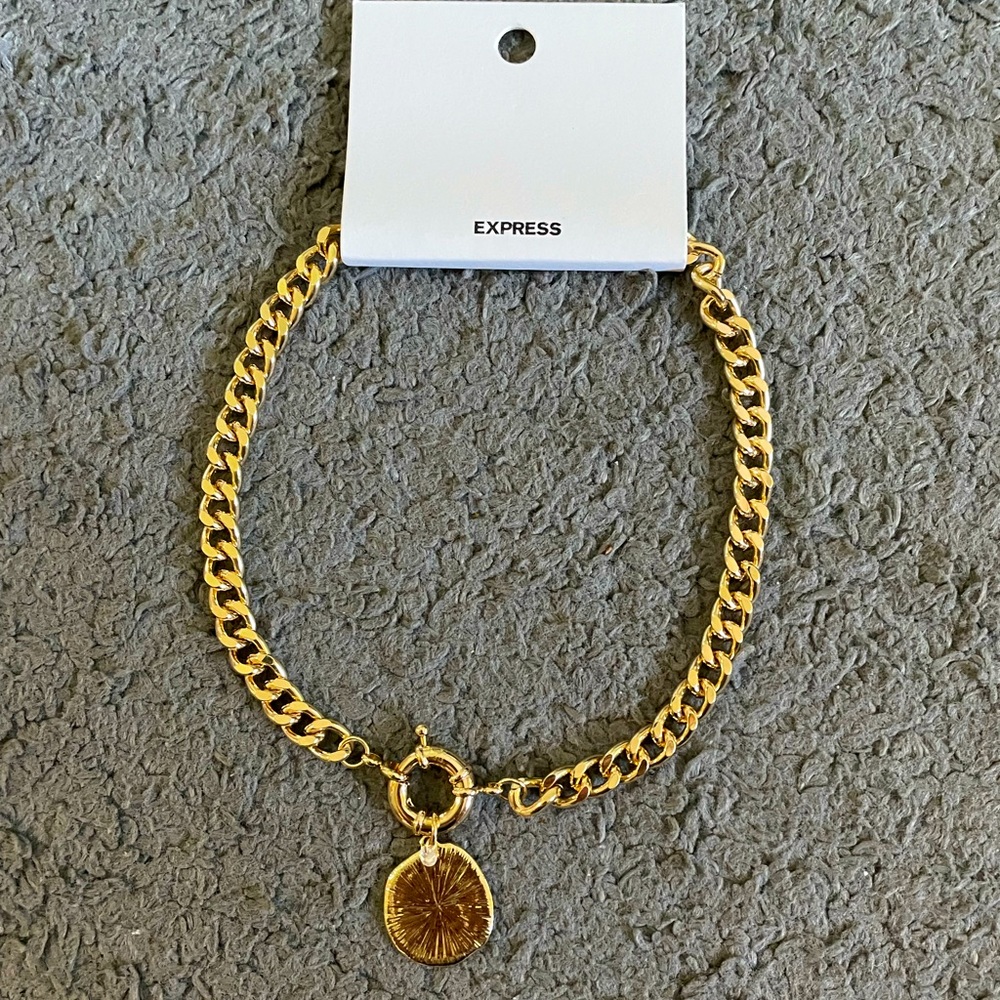 Nwt Express Gold Statement Necklace - image 1